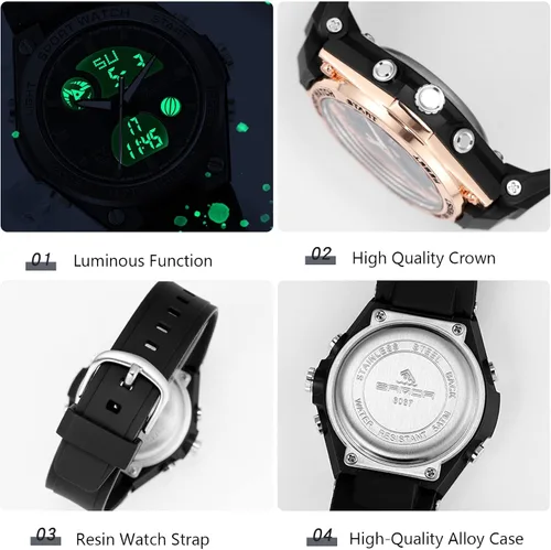 Miniatura 4 de RORIOS Reloj deportivo para hombre, relojes digitales con alarma, relojes de pulsera luminosos, multifunción, reloj militar para niños y hombres
