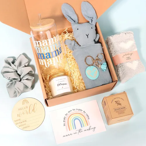 Miniatura 2 de Caja de regalo para nueva mamá, regalos de embarazo para futura mamá, cesta de regalo para niñas y niños, regalos posparto para madres primerizas