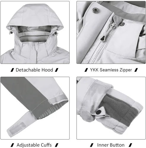 Miniatura 30 de CAMEL CROWN Chaqueta de esquí impermeable 3 en 1 para mujer, abrigo de invierno rompevientos, chaquetas de snowboard para lluvia, nieve, senderismo