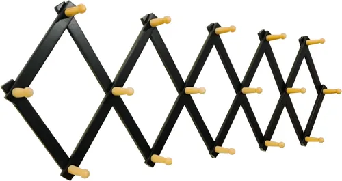 Miniatura 10 de SKOLOO Perchero para sombreros de pared con 17 ganchos, madera maciza, moderno, ampliable, perchero de pared para abrigos, sombreros, bolsos, gorras