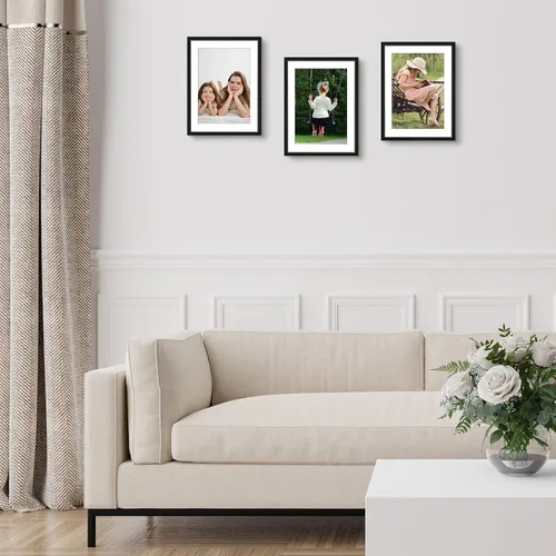 Miniatura 2 de Frametory, Portarretratos de aluminio negro de 6 x 8 pulgadas, juego de 1, ideal para mostrar fotos de 5 x 7 con paspartú o 6 x 8 sin paspartú