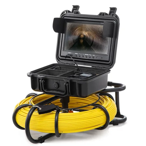 Miniatura 9 de VEVOR Cámara de Alcantarillado 120m/393ft con Pantalla de 9", DVR, Resistente al Agua IP68, 12 LEDs, Tarjeta SD de 16GB para Líneas