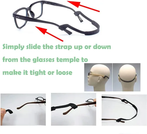 Miniatura 4 de Retenedores de gafas de la correa de las gafas, correa de gafas de silicona, correas elásticas antideslizantes para gafas de sol deportivas, 3