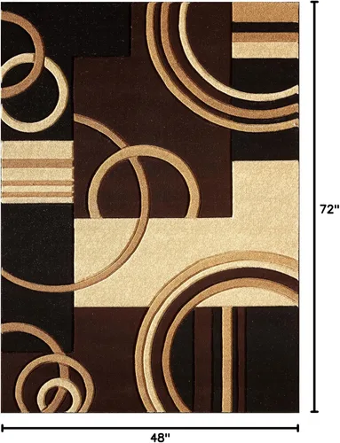 Glory Rugs - Tapete moderno suave tallado a mano, alfombra contemporánea con textura mullida prémium para interior, sala de estar, comedor y Marrón