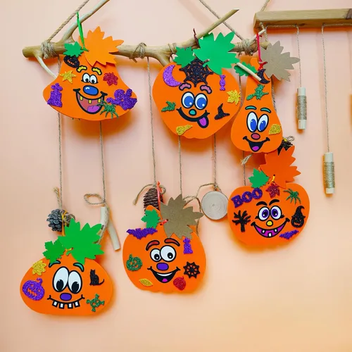 Miniatura 7 de Winlyn 36 juegos de decoraciones de calabaza de Halloween para otoño, kits de manualidades de calabaza, formas de calabaza de espuma con cara