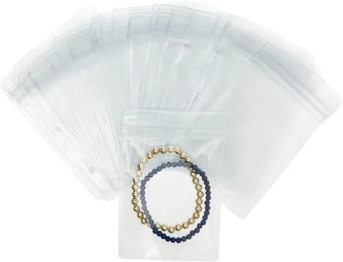 Stockroom Plus Paquete de 100 bolsas de plástico transparente para joyas, aretes, collares, mini bolsas resellables para pequeñas empresas (3.15 x