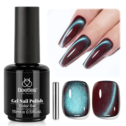 Miniatura 82 de Beetles - Esmalte de uñas de gel ultravioleta semipermanente sin HEMA de alto brillo para manicura francesa y arte de uñas, frasco a juego, blanco