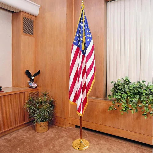 Miniatura 2 de Este soporte de base para asta de bandera de interior, soporte de bandera interior dorado compatible con asta de bandera de 1.3 pulgadas, 1.1 y 0.9