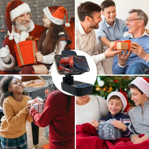 Miniatura 7 de Regalos para hombres y mujeres, regalos de cumpleaños, soporte para teléfono celular con altavoz Bluetooth inalámbrico, graves fuertes y altavoz