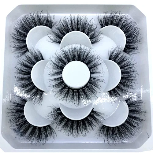 Miniatura 16 de 5 pares de pestañas postizas de visón 3D de 0.98 pulgadas a granel, con caja personalizada, pestañas postizas naturales finas al por mayor (ML-07)