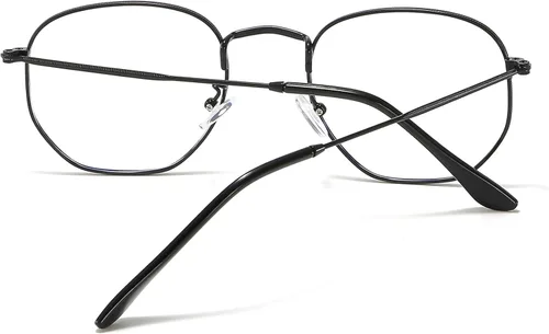 Miniatura 7 de Lentes hexagonales de metal con bloqueo de luz azul, antifatiga ocular para pantallas digitales, marco ligero para hombres y mujeres