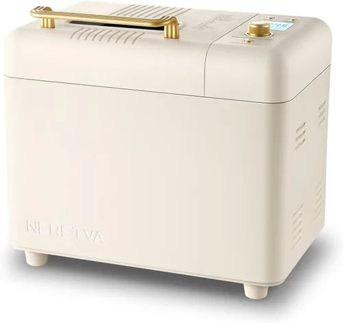 Neretva Máquina para hacer pan, máquina para hacer pan 15 en 1 de 2.2 libras, máquina para hacer pan con doble calentador con dispensador automático