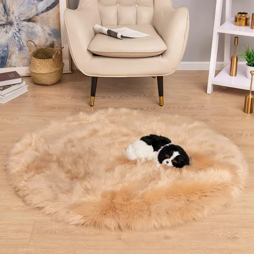 Miniatura 57 de Carvapet - Tapete suave de cuero sintético de oveja, lanudo y lujoso, grande (para decorar habitación), lado de la cama, dormitorio, sala de estar