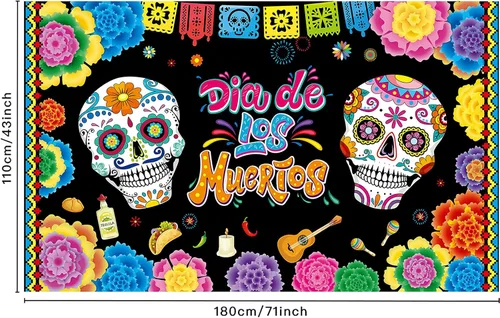 Miniatura 2 de Decoración del Día de los Muertos, Día de los Muertos, decoración del Día de los Muertos, decoración del Día de los Muertos, telón de fondo