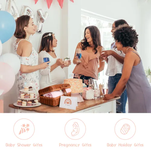 Miniatura 2 de Regalos para baby shower, cesta de regalos para niña, juego de cosas esenciales para regalo único para bebé, manta adorable para bebé, calcetines