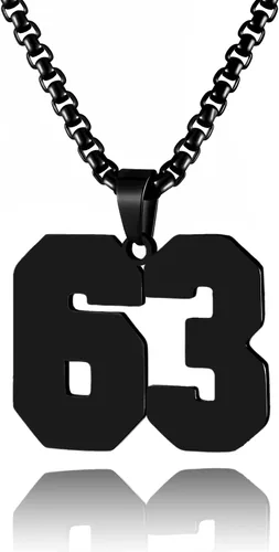 Miniatura 153 de Collar de Número Dorado para Hombre, Cadena de Acero Inoxidable con Colgante de Número para Atletas, Joyería Deportiva Personalizada para Niños