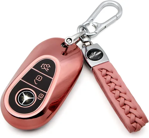 Miniatura 9 de Creativity Funda para llave de Mercedes Benz. Hermosa funda de TPU compatible con CLS CLK AMG ML C CL E S SL SLK G GLC GLE GLS M R Smart Remote Key