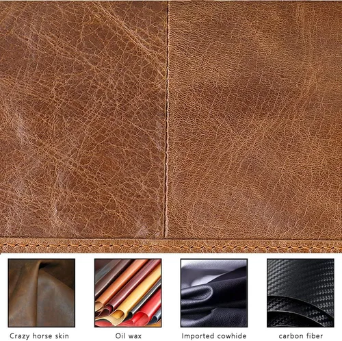 Miniatura 7 de SUMGOGO Cartera de cuero plegable grande y larga para hombre, cartera de mano con bloqueo RFID, tarjetero para hombres y mujeres, Marrón, Clásico