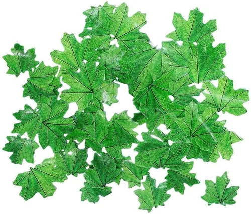 Miniatura 10 de Hojas de otoño comestibles doradas, 90 piezas para cupcakes, hojas de arce de otoño, oblea, papel de arroz, decoración de alimentos, mezcla de 2