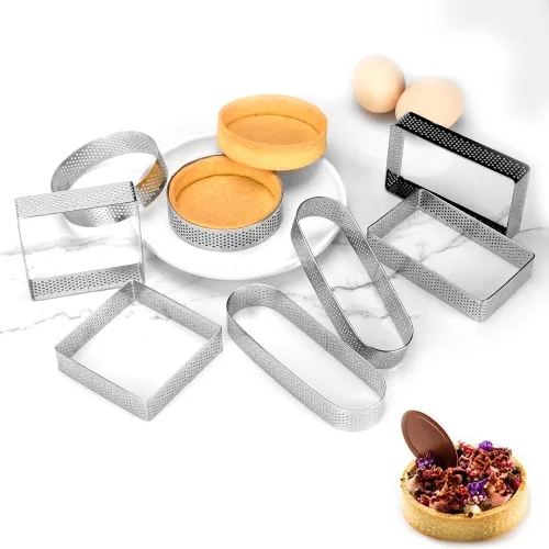 Anillo de acero inoxidable 304 para tartas, multiforma de corteza de tarta de fruta, cuadrado, rectángulo, redondo, forma ovalada, anillo de comida
