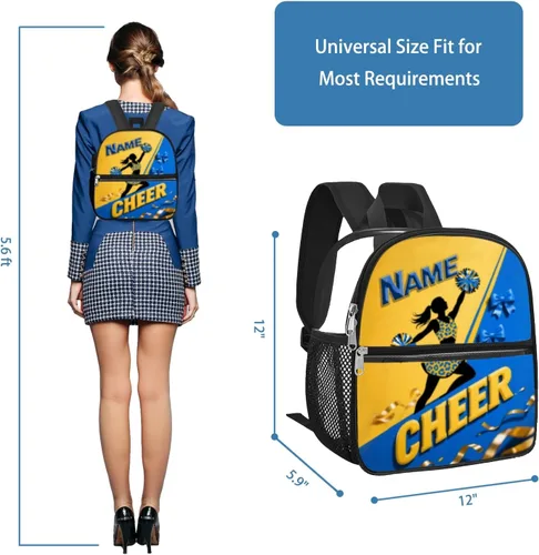 Miniatura 2 de Mochila transparente personalizada para niñas, mochila escolar de porristas de 12 x 6 x 12 pulgadas para mujeres, niños, adolescentes Azul