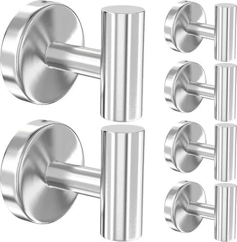 Miniatura 19 de Paquete de 4 ganchos adhesivos dorados para toallas, ganchos autoadhesivos de acero inoxidable para abrigo, gancho para colgar en la pared