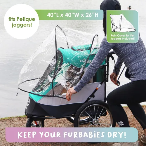Miniatura 7 de PETIQUE Trailblazer - Carrito para perros para mascotas de tamaño mediano, cochecito ventilado para gatos y perros, turquesa