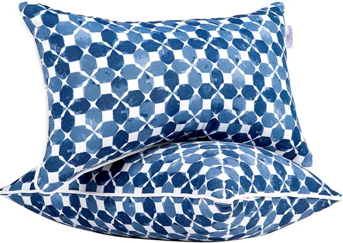 Miniatura 18 de JMGBird Juego de 2 almohadas lumbares para exteriores con relleno de algodón PP para muebles de patio, almohadas decorativas de 12 x 20 pulgadas