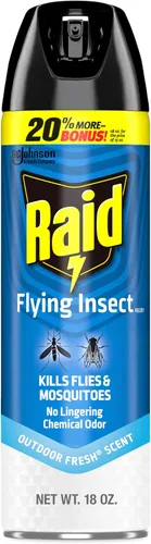 Raid Aerosol para insectos voladores, aroma fresco al aire libre, mata moscas, mosquitos y otros insectos voladores en contacto, para uso en