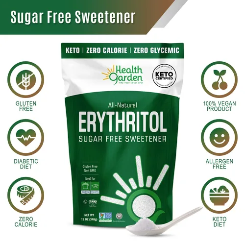 Miniatura 3 de Health Garden Edulcorante de eritritol, sin OMG, sin gluten, sustituto de azúcar, apto para dieta cetogénica, sabe a azúcar (4.75 libras)