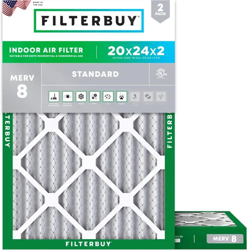 Miniatura 112 de Filterbuy Filtro de aire MERV 8 de 8 x 14 x 1 pulgadas para defensa contra el polvo y las alergias (paquete de 2), filtros electrostáticos plisados