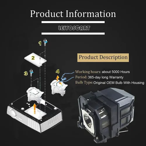 Miniatura 3 de Philip s ELP LP67 - Bombilla de repuesto para proyector Epson Powerlite S12 X12 W12+ W16 W16SK X15 S11 X14H X14+ 1261W 1221 / MegaPlex MG-850C