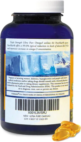 Miniatura 3 de Suplemento natural de aceite de pescado omega 3 DPA capturado en la naturaleza, 2,900 miligramos de triple fuerza ultra puro concentrado