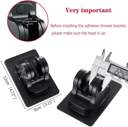 Miniatura 6 de DASITON Soporte de ducha de mano resistente al agua con adhesivo grande, soporte para cabezal de ducha, ducha de niños, ducha de niños, ducha Negro