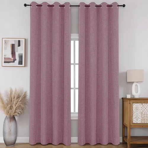 Miniatura 28 de CUCRAF - Juego de 2 paneles de cortinas de ventana con oscurecimiento total del 100%, de 54 pulgadas de largo, con aspecto de lino falso, cortinas