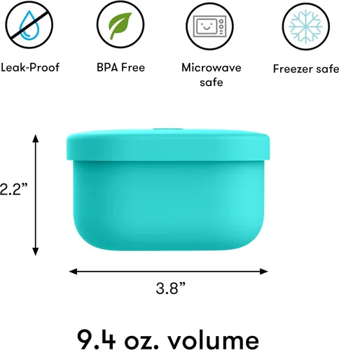 Miniatura 5 de OmieBox Contenedores de silicona a prueba de fugas para snacks para llevar, contenedores de almacenamiento de alimentos con tapa, contenedor Bento