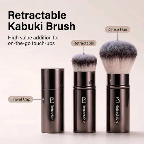 Miniatura 8 de Juego de brochas de maquillaje profesional BS-MALL con estuche de viaje, 20 brochas de maquillaje sintéticas para base, conce aler, rubor, polvo