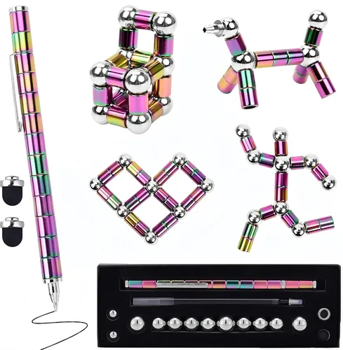 Miniatura 17 de Relleno de Calcetín Navideño Bolígrafo Fidget Magnético, Bolígrafo Magnético para Chicos Adolescentes, Bolígrafo Magnético de Descompresión Juguete