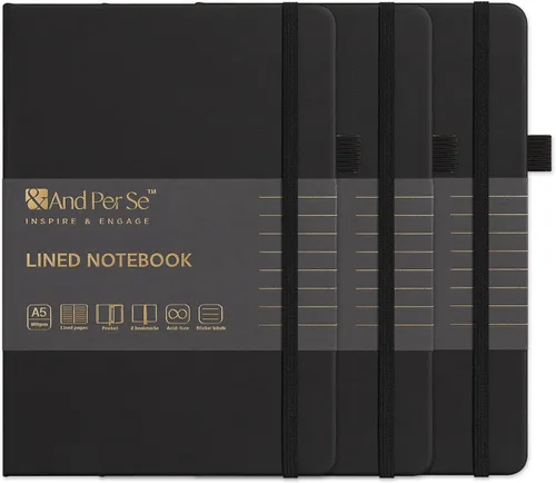 Miniatura 66 de &And Per Se Cuaderno rayado, 160 páginas, tamaño A5 de 5.7 x 8 pulgadas, cuaderno de papel grueso con rayas universitarias para escribir, cuadernos