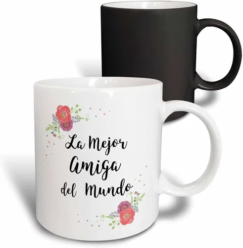 Miniatura 12 de 3dRose Floral La Mejor Amiga del Mundo - Spanish Best Friend in the World 15oz Two-Tone Green Mug Verde/Blanco
