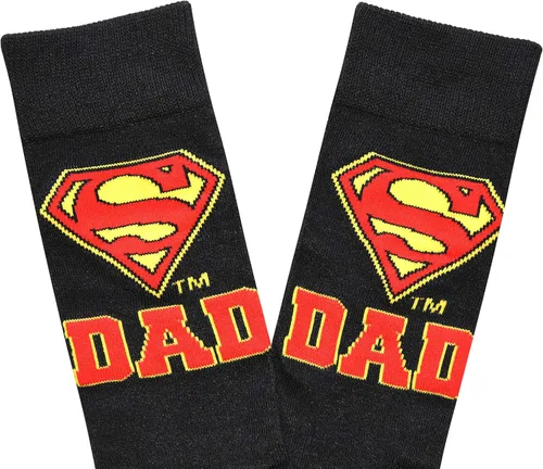 Miniatura 2 de Hyp Superman Logo Super Dad Black Men's Crew Socks Size 6-12