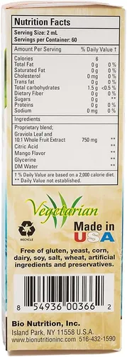Miniatura 3 de Bio Nutrition Graviola Extracto Líquido de 4 onzas líquidas Suplemento herbal de guanábana Fórmula vegetariana