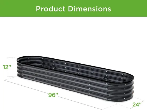 Miniatura 7 de Best Choice Products Cama de jardín elevada de metal para exteriores de 8 x 2 x 1 pies, maceta ovalada de raíces profundas para verduras, flores
