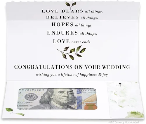 Miniatura 5 de Tarjeta navideña Soporte para dinero con cremallera abierta con ventana de plástico transparente para efectivo, cheques y tarjeta de regalo, Boda