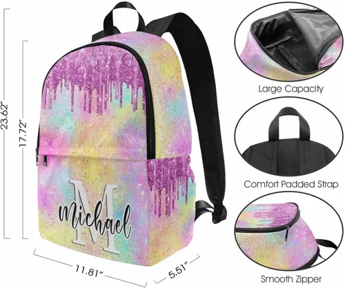 Miniatura 136 de Texto personalizado Elefante desgaste gafas mochila mochila mochila casual Daypack bolsa para mamá niñas, color86-4, Mochilas Daypack
