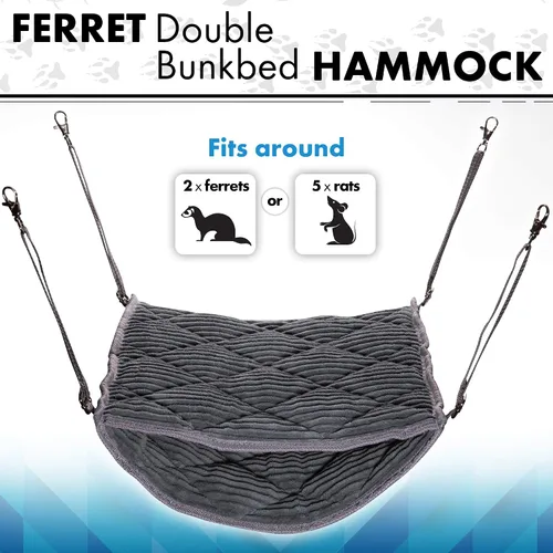 Miniatura 2 de Hamaca de hurón para jaula – Clips de felpa doble para colgar literas – perfecta para 2 o más mascotas pequeñas