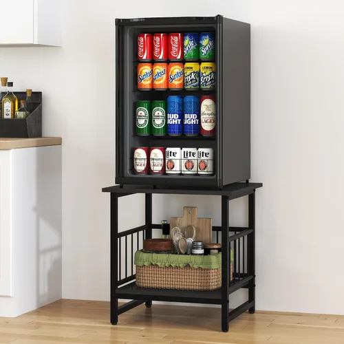 Miniatura 3 de EazeHome Mesa auxiliar cuadrada de 18 pulgadas, moderna mesita de noche, mesita de noche con estante de almacenamiento abierto para sala de estar