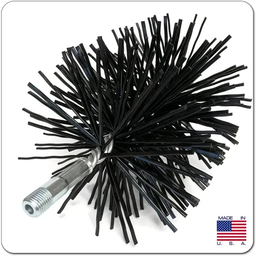 Miniatura 3 de Midwest Hearth Cepillo de limpieza de chimenea de polietileno, cerdas redondas de polipropileno, vástago de acero galvanizado, accesorio NPSM de 1/4