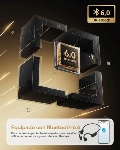 Miniatura 5 de PSIER - Auriculares de conducción ósea, auriculares Bluetooth 6.0 de oreja abierta, auriculares inalámbricos de 10 horas de reproducción