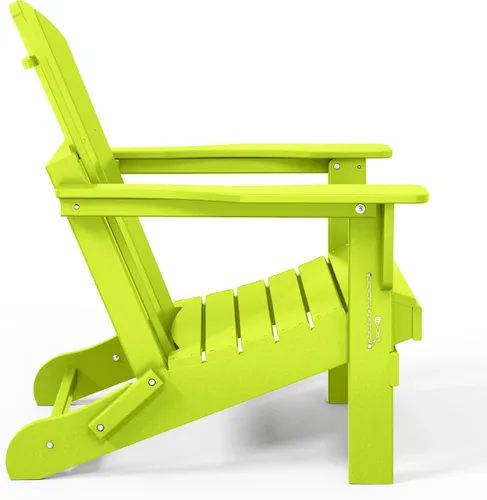 Miniatura 6 de HDPE Laguna Silla Adirondack plegable para exteriores, color lima